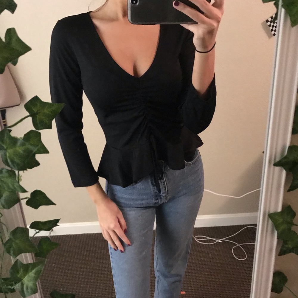 Rutched peplum top